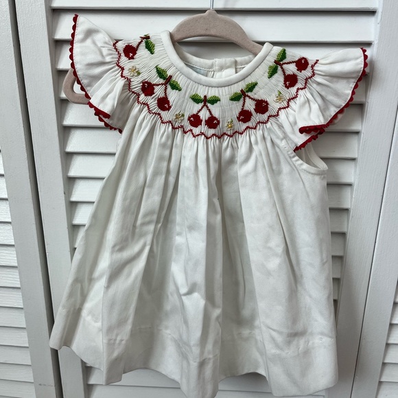 Beth Terrell Smocked Cherry Dress - 3 Months - Picture 1 of 3